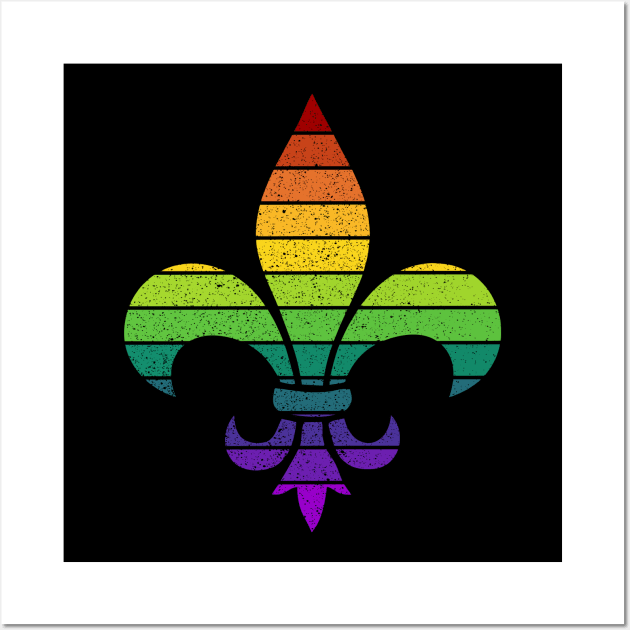 Rainbow Gay Pride Fleur De Lis Wall Art by Muzehack